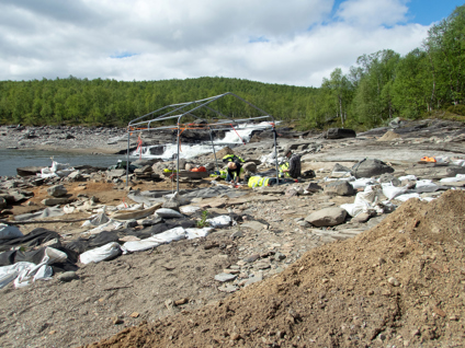 Arbetsbild över undersökningsområdet i Silbojokk 2022.